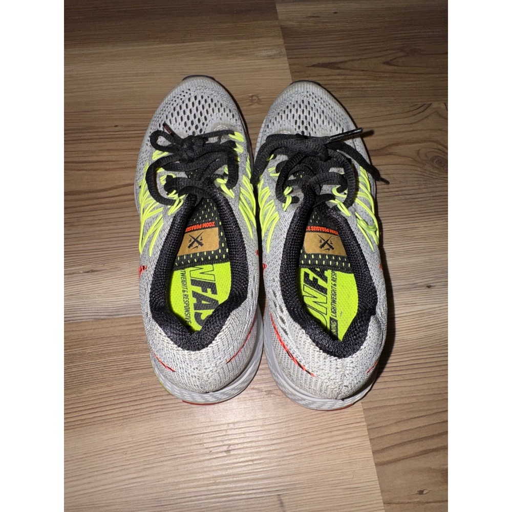 Nike Air Zoom Pegasus 32 Grey Volt Orange Animal Print 749344-007 Womens 6